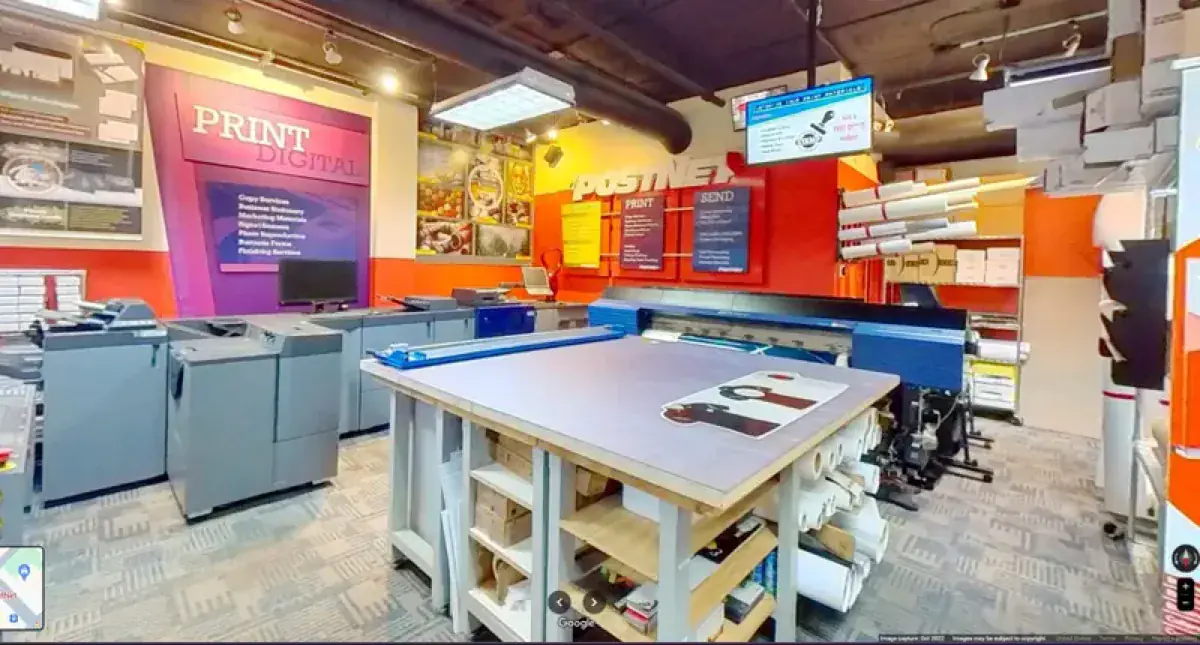 Inside PostNet Denver — our print shop with production equipment